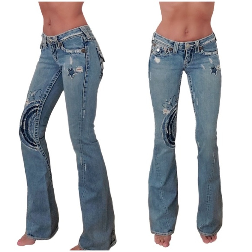 True Religion Bobby Big T Rainbow Patch Flare - 28
